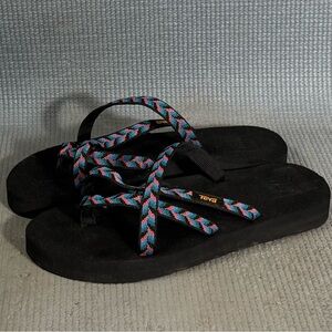 Teva Women’s Olowahu Mush Toe Loop Flat Slide Sandals Size 5